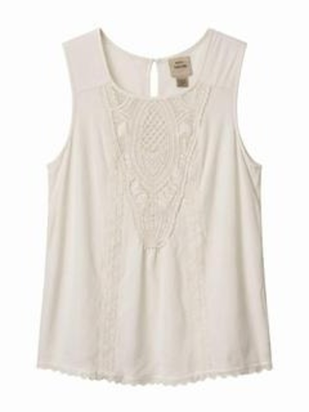 Knox Rose Women's Sleeveless Crochet Top XXL White